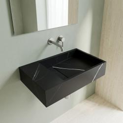 Solid-S Marble solid surface umyvadlo B40xD22xH10cm mramor matná černá 1208953898